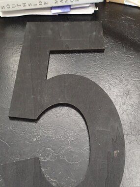 #5 Wooden Number Painted Black